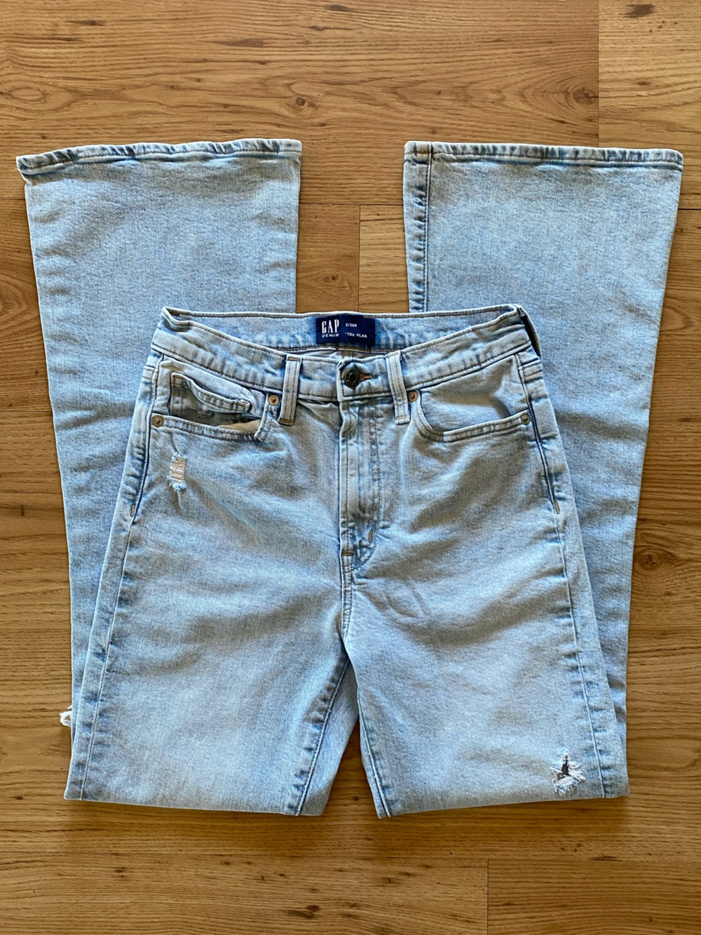 Gap ’70s Flare Jeans Light Wash Bell Bottom Denim 2/26R
